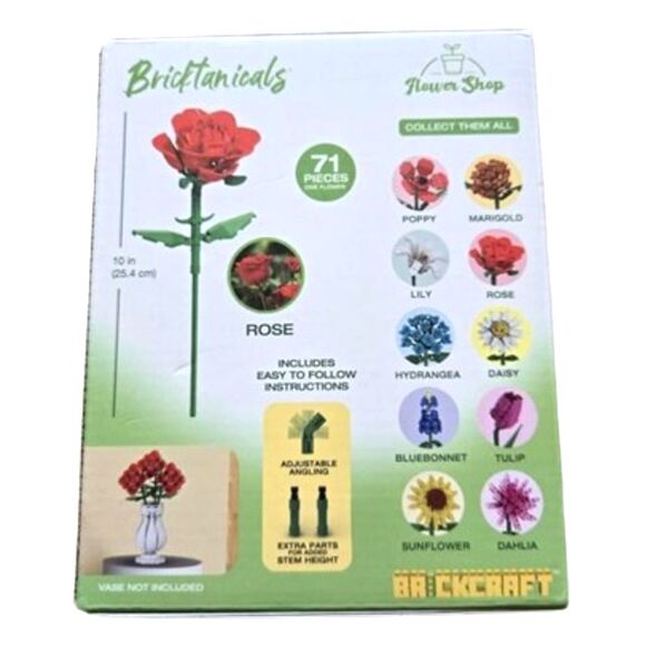 Brickcraft Bricktanicals Rose 71-Piece Building Set (New) - Picture 2 of 4